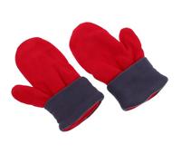 POPETPOP Guantes de Invierno sin Dedos para Ciclismo Unisex, de Forro Polar Grueso Rojo, Cálidos y Resistentes al Viento, Mitones de Lana para Hombre y Mujer en Clima Frío
