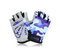 POPETPOP Guantes de Medio Dedo para Ciclismo Infantil Azul, Antideslizantes Nylon, Protección para Palmas, Ideales para Levantamiento de Pesas y Deportes
