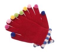 POPETPOP Guantes de Mujer Pompón de Fibras Acrílicas, Multifuncionales y Compatibles Pantalla Táctil para Correr en Otoño E Invierno Frío