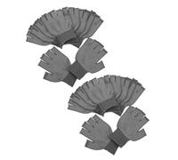 POPETPOP Guantes de Trabajo Antideslizantes de Medio Dedo, 10 Pares, Gris, Poliéster y Pvc Transpirables, Ligeros y Abiertos para Ciclismo, Mecánicos y Actividades al Aire Libre