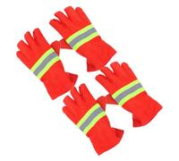 POPETPOP Guantes Ignífugos de Algodón Resistentes al Calor y Antideslizantes para Rescate de Emergencia, Protección contra Incendios y Altas Temperaturas, Paquete de 2 Pares