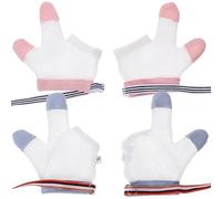 POPETPOP Guantes Infantiles para Protección contra Chuparse los Dedos, Doble Capa Anti Mordeduras, Tamaño Pequeño, 2 Pares para Bebés en Etapa de Dentición, Colores Azul y Rosa