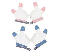 POPETPOP Guantes Protectores Antisucción Para Bebés, Talla L, Tela Transpirable, Acuñados Para Pulgar y Dedos, Ideales Para Evitar Chuparse Los Dedos Durante El Descanso, Pack 2 Pares