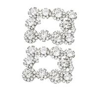 POPETPOP Hebillas Decorativas de Zapatos con Cristales Accesorio Delicado y Elegante para Personalizar Calzado Fiestas y Uso Diario