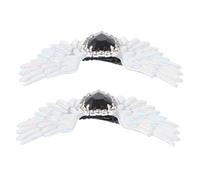 POPETPOP Hebillas Decorativas para Zapatos Góticos Alas de Ángel y Gemas de Imitación, Clips Metálicos Plateados para Botas Estilo Militar, Accesorios Resistentes para Fiesta y Cosplay