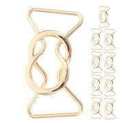 POPETPOP Hebillas Metálicas Decorativas para Tirantes Aleación Dorada 25 MM 10 Pares para Cinturones y Ropa DIY Hebillas de Repuesto para Pantalones Faldas y Abrigos