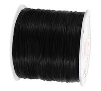 POPETPOP Hilo Elástico para Extensiones de Cabello 06 MM Negro Cuerda Invisible para Peinados Trenzas y Bisutería DIY Resistente al Desgaste 1 Rollo para Uso Múltiple