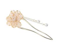 POPETPOP Horquilla de Estilo Antiguo Flor de Peonía Esmaltada, Palillos Pelo Retro Clásicos para Mujeres Entusiastas del Hanfu en Bodas, Fiestas y Ocasiones Obsequios