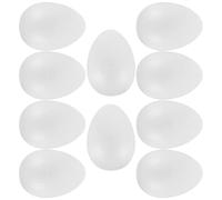 POPETPOP Huevos de Espuma de Color Claro para Manualidades 10 Cm X 7 Cm, 10 Unidades, Modelo Sólido para Pintar y Decorar en Pascua, Decoración de Fiesta DIY y Proyectos de Arte