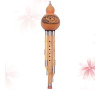 POPETPOP Hulusi Chino Hecho a Mano en Clave C, Flauta Étnica de Calabaza Natural y Bambú, Instrumento Musical para Principiantes y Amantes Música, Tono Puro y Suave, Estilo Aleatorio