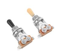 POPETPOP Interruptor Selector de 3 Posiciones para Guitarra Eléctrica Kit de 2 Perillas Metálicas con Tapa Negra y Cabezal Beige Accesorios de Control de Volumen y Tono Circuito para