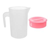 POPETPOP Jarra de Agua Fría para Té y Bebidas, Capacidad 2000ml, Color Rosa, Escala de Medición, Recipiente Grande para Jugo y Té de Frutas, Adecuado para Hogar y Fiestas