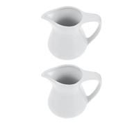 POPETPOP Jarra de Cerámica para Leche Diseño Pequeño con Vertedor, Pack de 2 Piezas, Adecuado para Arte Latte en Cafeterías y Amantes del Café Varios estilos