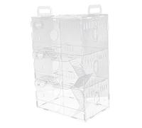 POPETPOP Jaula De Acrílico Transparente para Hámsters y Pequeños Animales Casa De Diseño Ventilado y De Limpiar Hámsters y Erizos Pequeños