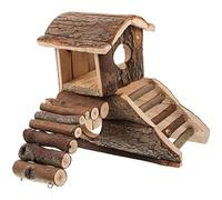 POPETPOP Jaula De Chinchilla Accesorios Hámster Caseta De Madera Mini Castillo De Casa