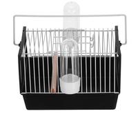 POPETPOP Jaula para Pájaros Pequeña Portátil de Plástico Asa Negra, Transportista para Loros y Periquitos, Jaula de Mano Ligera Adecuado para Excursiones y Transporte Seguro de Aves