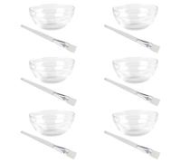 POPETPOP Juego de 12 Piezas para Mascarillas Faciales Tazón de Belleza Transparente de 72 CM de Diámetro y Cepillo para Mascarilla de Barro Facial Aplicador Compacto y Portátil para Uso