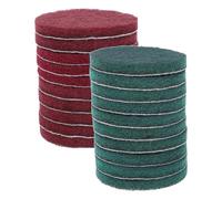 POPETPOP Juego de 20 Estropajos para Taladro Multifuncionales Discos Redondos Autoadhesivos de 4 Pulgadas 10 Unidades 320 Rojo y 10 Unidades Verde Almohadillas Reutilizables para