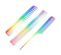 POPETPOP Juego De 3 Peines De Peluquería De Colores, Material Duradero, Diseño Antiestático, Tamaño Estándar, Ideales Para Cuidado Profesional y Uso Diario