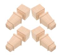 POPETPOP Juego de 4 Patas de Madera de Caucho para Muebles Estilo Europeo 15X65 CM Reemplazo para Sofá Armario y Estantería Patas Cuadradas Resistentes y Compatibles