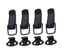 POPETPOP Juego de 4 Pestillos de Tensión para Puertas y Ventanas Cierres Rápidos de Hierro para Gabinetes y Cajas Kit con Tornillos Negro Grande