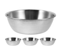 POPETPOP Juego de 4 Tazones Redondos de Acero Inoxidable para Mezclar Mascarillas Faciales, Reutilizables, Color Plata, Ideales para Rutina de Belleza y Uso en Casa