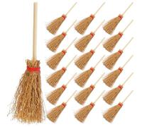 POPETPOP Juego de 50 Escobas de Plástico en Miniatura, Decoración para Casas de Muñecas, Paisajes Y Teatro, Accesorios Ligeros para Microescenas Y Halloween.