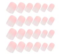 POPETPOP Juego de 6 Sets de 24 Uñas Postizas Cuadradas Cortas a Presión Degradado Blanco Cobertura Total y Pegamento Uñas Francesas Elegantes para Manicura Femenina Bodas y Eventos de