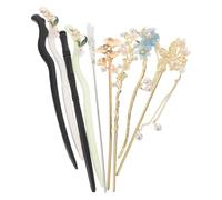 POPETPOP Juego de 9 Pasadores Pelo de Madera de Ébano Diseño Tradicional y Elegante, Accesorios Versátiles para Peinados que Previenen el Daño del Cabello en Fiestas de Té