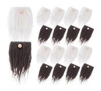 POPETPOP Juego de Accesorios para Manualidades 24 Piezas Barbas Falsas de Tela y Narices de Cuentas de Madera en Oscuro y para Muñecas Enanas y Disfraces Navideños