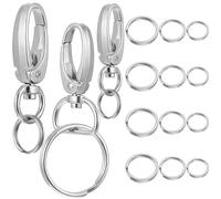 POPETPOP Juego de Clips Aleación de Zinc, Instalación Fácil y Seguro, con Anillos a Juego para Placas de Identificación de Perro y Gato para Collares Redondos
