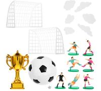 POPETPOP Juego de Figuras y Trofeos de Fútbol en Miniatura para Decoración de Tartas de Cumpleaños, Plástico Portátil Adecuado para Fiestas y Decoración de Pasteles Infantiles Reutilizable