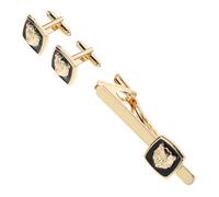 POPETPOP Juego de Gemelos y Clip de Corbata para Hombre, Aleación Resistente, Diseño Animal Elegante, Conjunto de Accesorios para Camisa de Negocios, Obsequio de Bodas Masculino, Uso