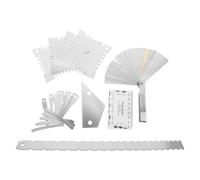 POPETPOP Juego de Herramientas de Medición para Guitarra 17 Piezas, Regla T para Acción y Altura de Cuerdas, Galgas de Espesores Resistentes para Reparación y Mantenimiento Profesional