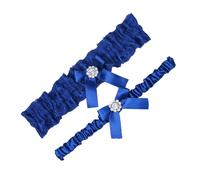 POPETPOP Juego de Liga de Encaje Azul Lazo Elegante para Boda, Accesorio Nupcial de Muslo para Mujer, Material de Tela y Encaje, 1 Set Adecuado para Bodas