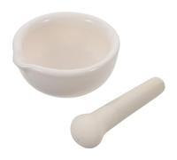 POPETPOP Juego de Mortero Cerámico y Molinillo de Especias Manual de 10 CM, Trituradora Portátil para Condimentos, Herramienta para Moler y Nueces, Adecuado para Cocina Casera