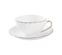 POPETPOP Juego de Taza de Café de Cerámica de Color Claro Platillo, Estilo Europeo Clásico, para Café en Casa, Set Elegante y Delicado de 1 Set