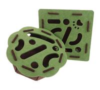 POPETPOP Juguete Interactivo para Gatos Caja de Laberinto de Fieltro 2 Juegos Cuadrado y Flor Verde Estimulación Cognitiva para Gatitos Caja de Ejercicios para Gatos de Interior