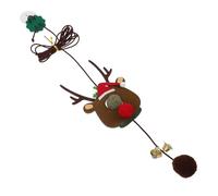POPETPOP Juguete Interactivo para Gatos Diseño De Reno Navideño Cuerda Elástica y Campana Juguete Colgante Que Atrae La Atención De Gatitos para Mantenerse y El Estrés
