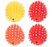 POPETPOP Juguete Interactivo para Gatos y Perros en Casa, Erizo de Vinilo Sonido Squeaky, Paquete de 4 Piezas para Masticar y Ejercicio Color Aleatorio