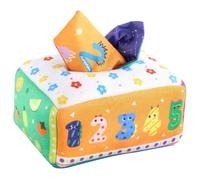 POPETPOP Juguete Sensorial Caja de Pañuelos para Bebés Material Seguro y Duradero Juguete Educativo para Recién Nacidos Colores Vibrantes para Estimular la Atención para Casa y Guardería