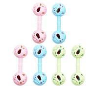 POPETPOP Juguete Sonajero Educativo para Ñiño de 0 a 1 Año Sonido de Campana y Diseño Anticaídas, Paquete de 6 Piezas de Plástico para Estimulación Temprana Color Aleatorio