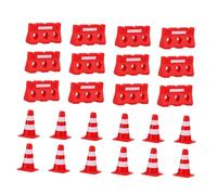 POPETPOP Juguetes de Conos de Tráfico para Conos y Vallas Rojas Juguete Educativo de Simulación Vial Resistente y Visible para Aprendizaje rol