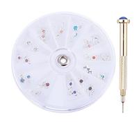 POPETPOP Kit Completo de 24 Dijes Colgantes para Decoración de Uñas con Taladro Manual Portátil y Ligero de Aleación Adecuado para Obsequio y Arte de Uñas