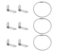 POPETPOP Kit de 3 Anclajes de Seguridad para Muebles Infantiles Correas Metálicas Antivuelco Sistema de Fijación Metálico Resistente para Armarios y Estanterías Protección Hogar Segura y
