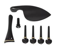 POPETPOP Kit de Accesorios Profesionales para Violín de Ébano, Incluye Cordal, Clavijas, Barbada y Perno Trasero, Piezas de Repuesto Duraderas para Reparación y Mantenimiento de Violines,