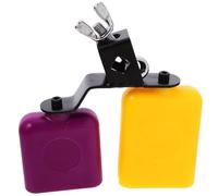 POPETPOP Kit de Batería Bloque de Percusión de Madera Tono Alto Accesorio para Instrumento de Percusión Campana de Vaca Amarillo y Púrpura Tamaño Pequeño Portátil para Batería