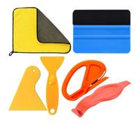 POPETPOP Kit de Herramientas para Alisar Papel Tapiz y Film para Automóvil Espátulas de Pp y Cuchillo de Acero para Mejorar la e Instalación en Interiores y Vehículos