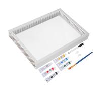 POPETPOP Kit de Huellas de Manos Familiares de Madera Blanca Marco de Fotos 5 Compartimentos para Parejas y Familias Kit DIY para Recuerdos de Bebés Aniversarios y Manualidades