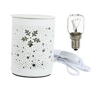 POPETPOP Lámpara De Fragancia Eléctrica Cubo, Tamaño Compacto, Cerámica Esmaltada, Enchufable Ac220-240v, Luz Ambiental para SPA y Dormitorio, Quemador Aromaterapia Multifunción